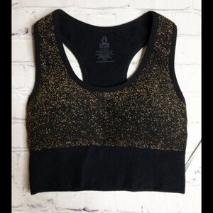 Phat Buddha Brand Black and Gold Sports Bra